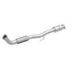 MagnaFlow 93166 hm grade direct-fit catalytic converter, front three-quarter view of the turntable spin