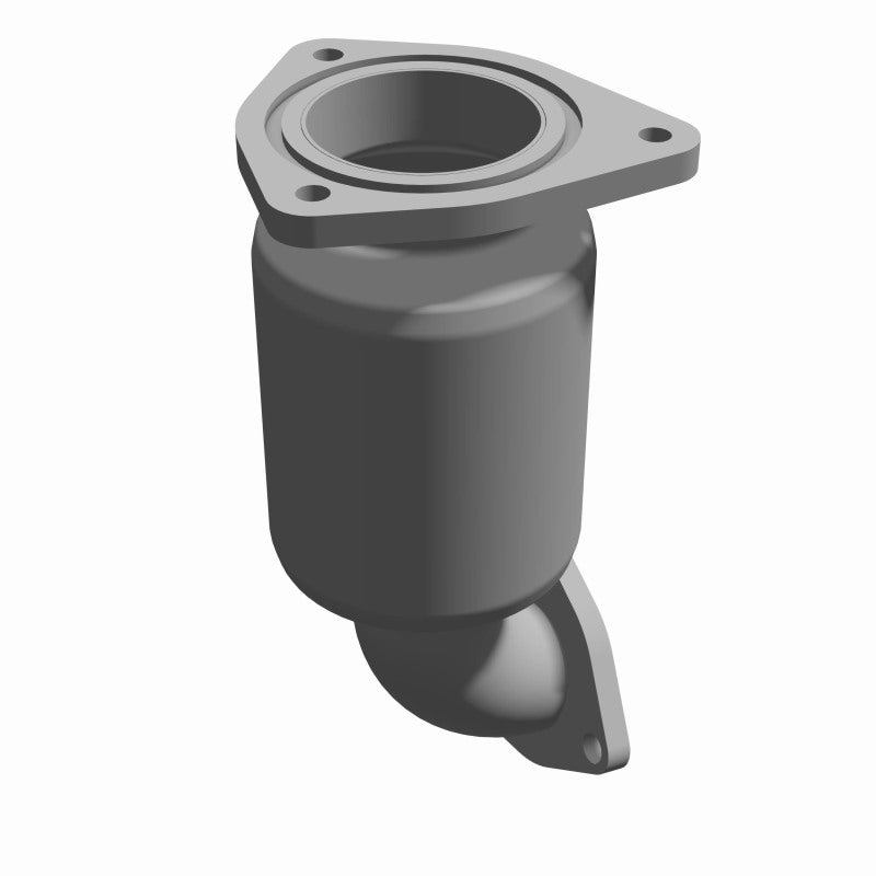 MagnaFlow 50818 hm grade direct-fit catalytic converter, front three-quarter view of the turntable spin