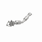 MagnaFlow 24197 hm grade direct-fit catalytic converter, opposite front three-quarter view of the turntable spin