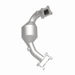 MagnaFlow 52184 oem grade direct-fit catalytic converter, opposite front three-quarter view of the turntable spin