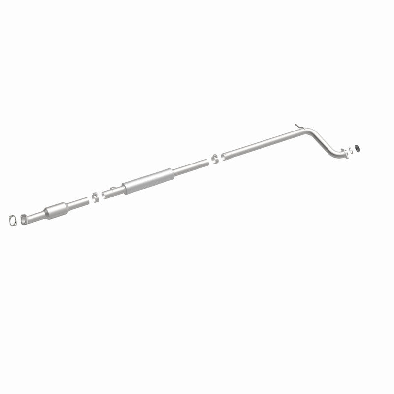 MagnaFlow 52466 oem grade direct-fit catalytic converter, front three-quarter view of the turntable spin