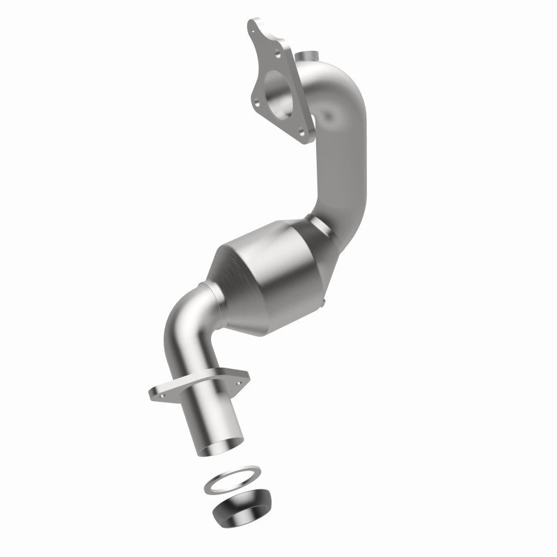 MagnaFlow 52438 oem grade direct-fit catalytic converter, rear three-quarter view of the turntable spin