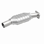 MagnaFlow 93431 epa direct-fit catalytic converter, front three-quarter view of the turntable spin