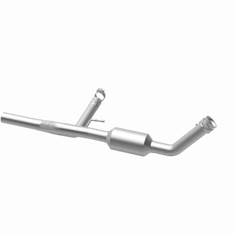 MagnaFlow 49695 oem grade direct-fit catalytic converter, opposite rear three-quarter view of the turntable spin