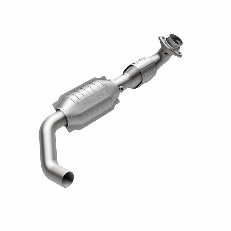 MagnaFlow 93664 hm grade direct-fit catalytic converter, rear view of the turntable spin
