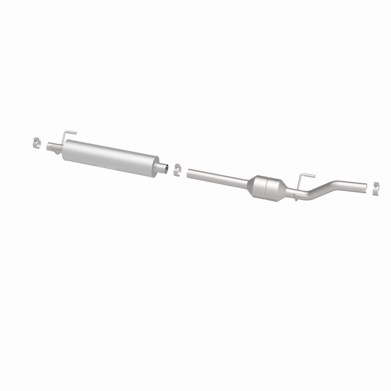MagnaFlow 52290 oem grade direct-fit catalytic converter, opposite rear three-quarter view of the turntable spin