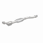 MagnaFlow 23329 hm grade direct-fit catalytic converter, front three-quarter view of the turntable spin