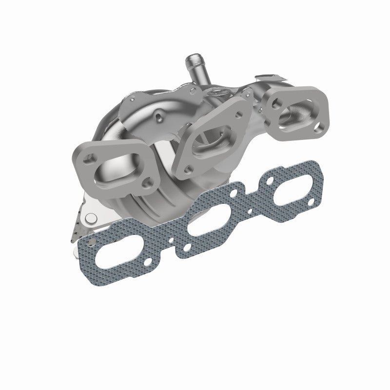 MagnaFlow 50811 hm grade manifold converter, front three-quarter view of the turntable spin