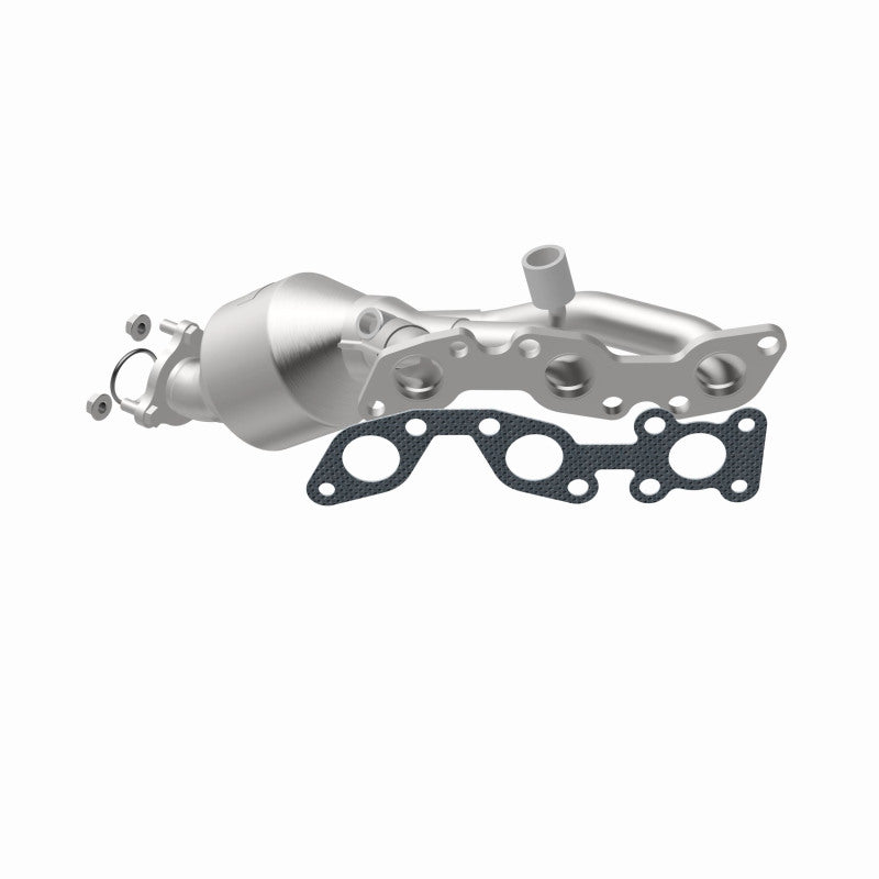 MagnaFlow 49997 oem grade manifold converter, front three-quarter view of the turntable spin