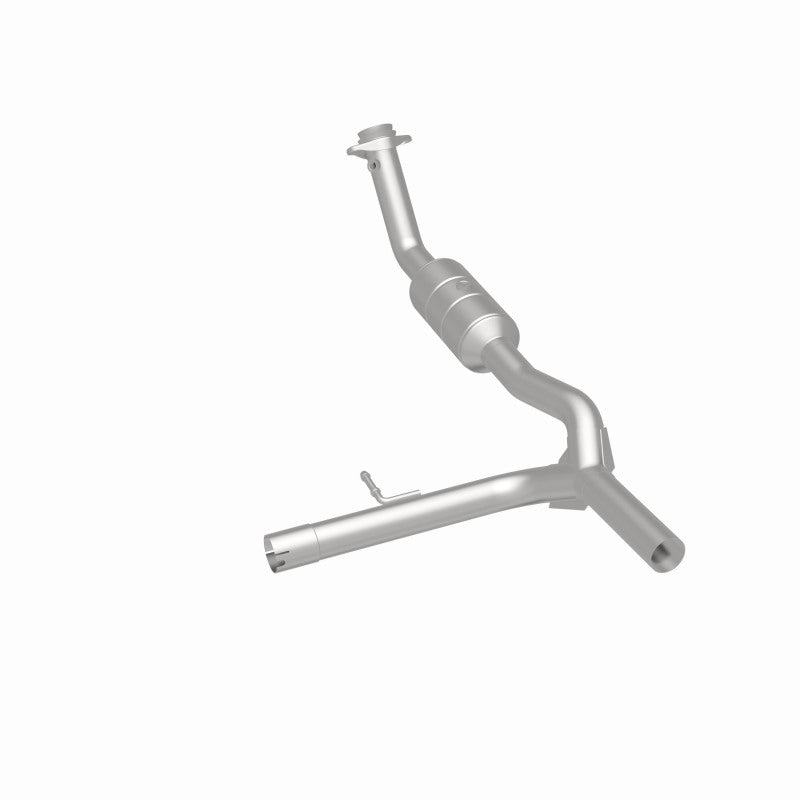 MagnaFlow 49410 oem grade direct-fit catalytic converter, rear three-quarter view of the turntable spin