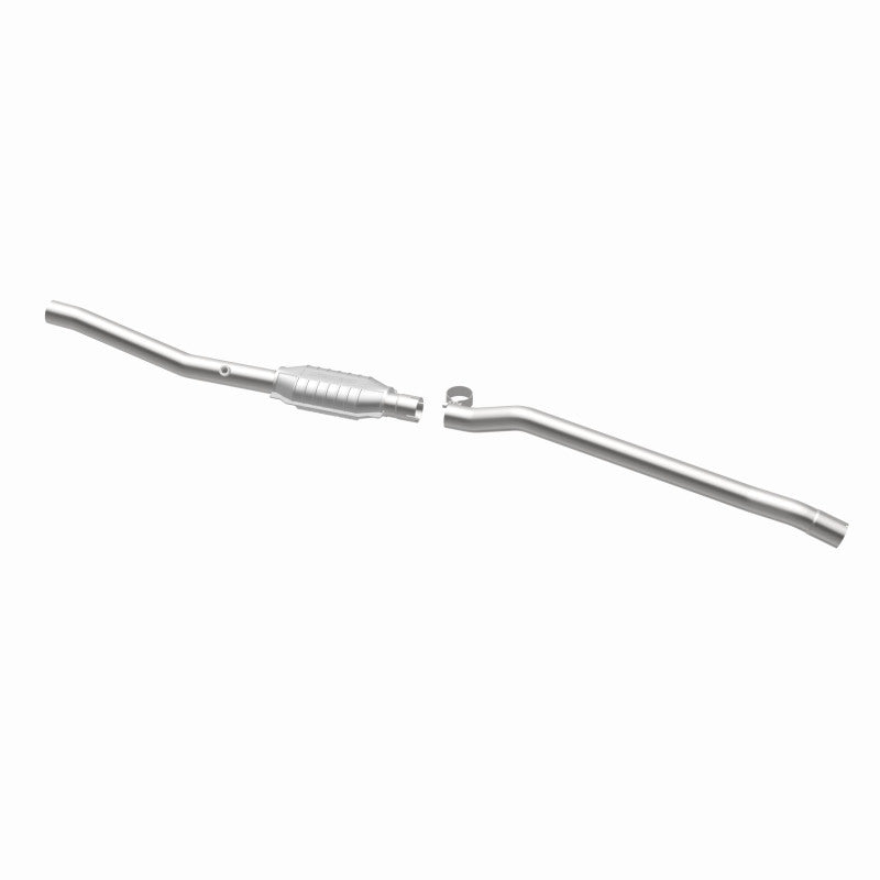 MagnaFlow 23506 hm grade direct-fit catalytic converter, opposite rear three-quarter view of the turntable spin
