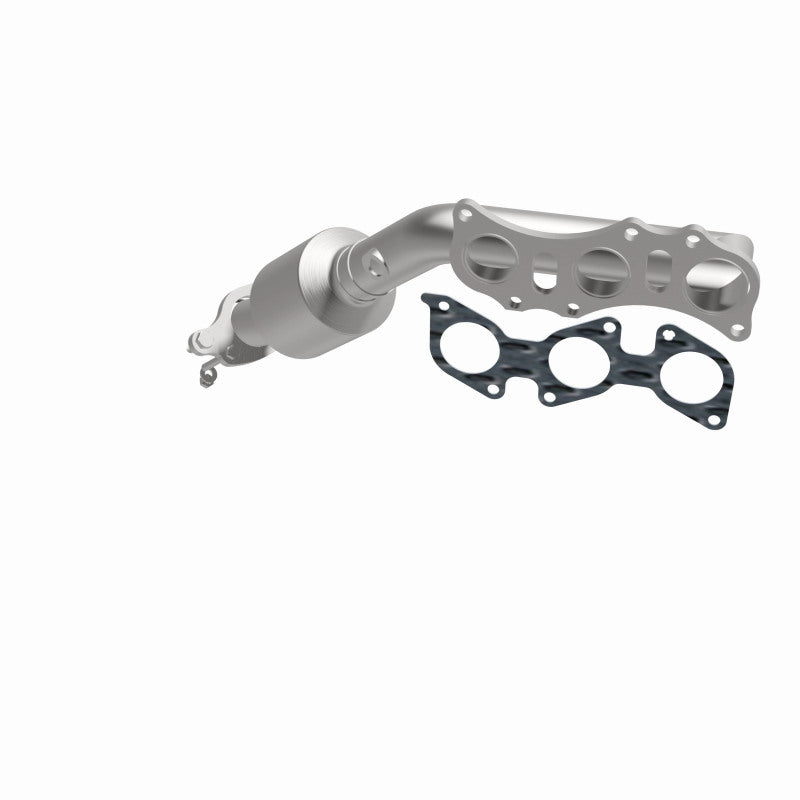 MagnaFlow 5481341 carb manifold converter, front three-quarter view of the turntable spin