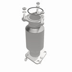 MagnaFlow 52909 oem grade direct-fit catalytic converter, opposite front three-quarter view of the turntable spin
