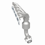 MagnaFlow 49353 oem grade manifold converter, rear three-quarter view of the turntable spin