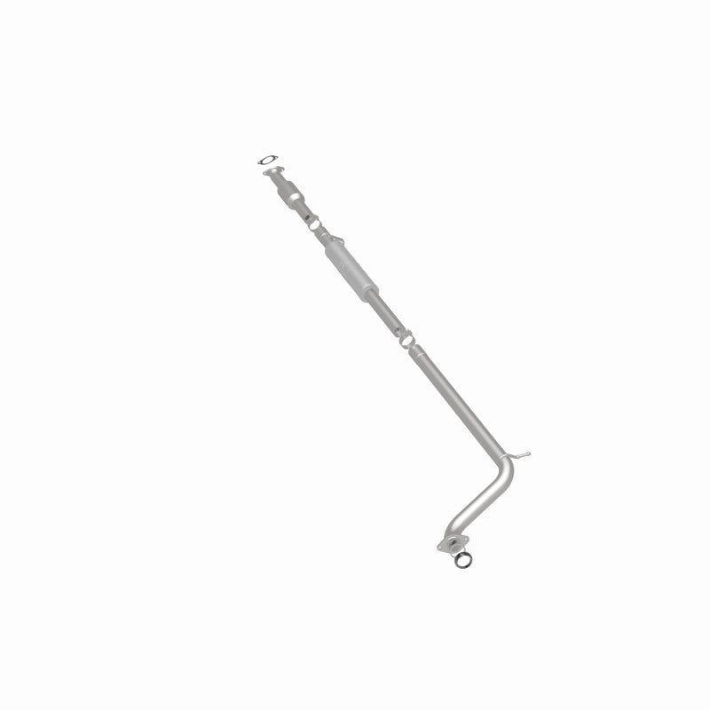 MagnaFlow 52466 oem grade direct-fit catalytic converter, rear three-quarter view of the turntable spin