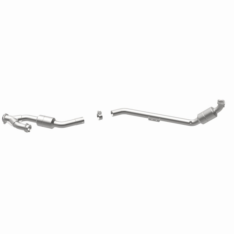 MagnaFlow 24272 hm grade direct-fit catalytic converter, opposite rear three-quarter view of the turntable spin