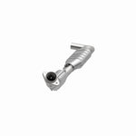 MagnaFlow 23526 hm grade direct-fit catalytic converter, opposite front three-quarter view of the turntable spin