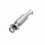MagnaFlow 49030 oem grade direct-fit catalytic converter, opposite front three-quarter view of the turntable spin