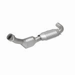 MagnaFlow 458038 carb direct-fit catalytic converter, front three-quarter view of the turntable spin