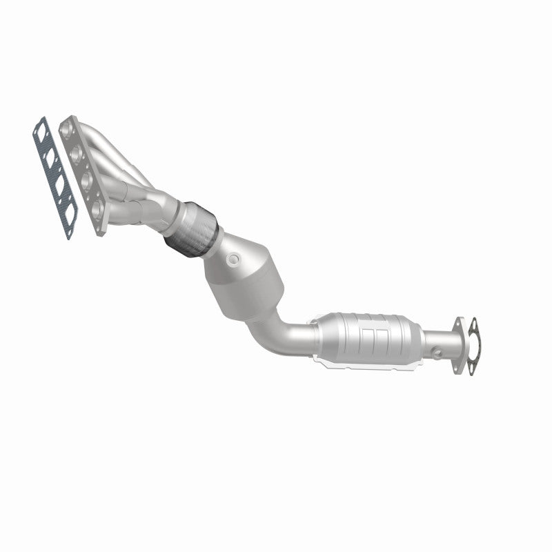 MagnaFlow 452859 carb manifold converter, front three-quarter view of the turntable spin