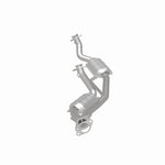 MagnaFlow 50202 epa direct-fit catalytic converter, rear three-quarter view of the turntable spin