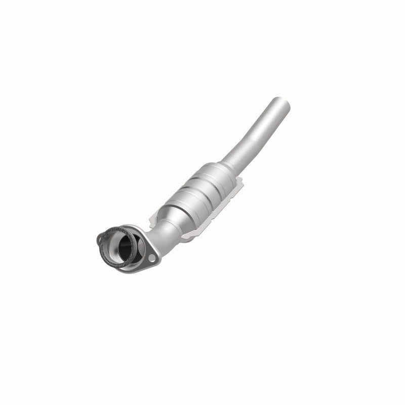 MagnaFlow 5571479 carb direct-fit catalytic converter, front three-quarter view of the turntable spin