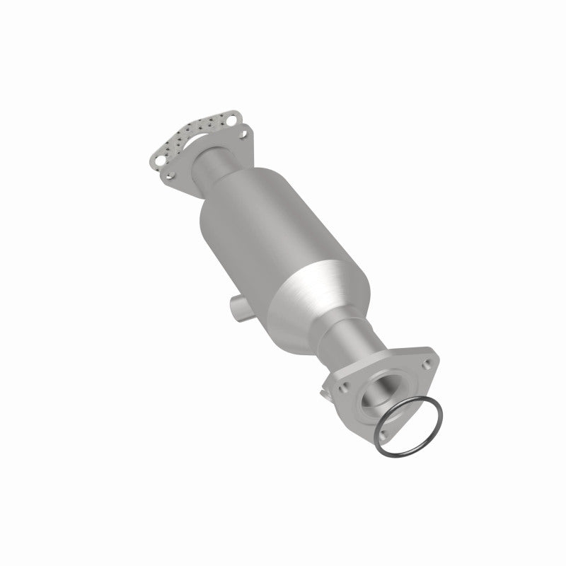 MagnaFlow 49258 oem grade direct-fit catalytic converter, rear three-quarter view of the turntable spin