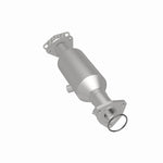 MagnaFlow 49258 oem grade direct-fit catalytic converter, rear three-quarter view of the turntable spin