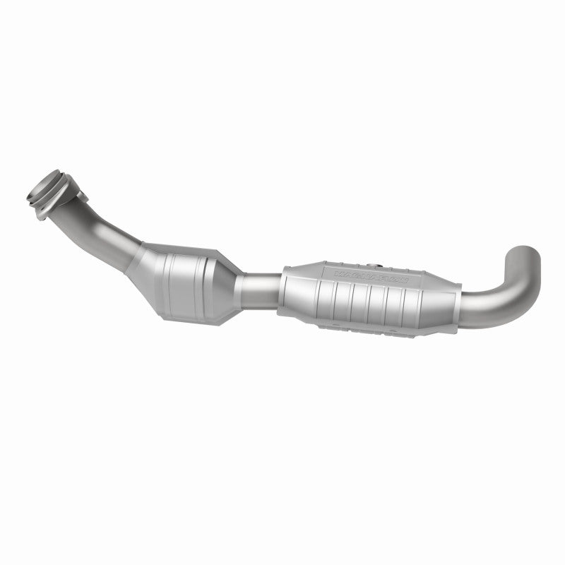 MagnaFlow 447121 carb direct-fit catalytic converter, side view of the turntable spin