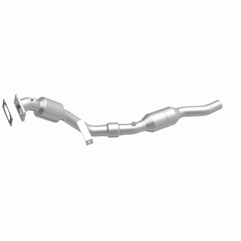 MagnaFlow 49916 oem grade direct-fit catalytic converter, front three-quarter view of the turntable spin