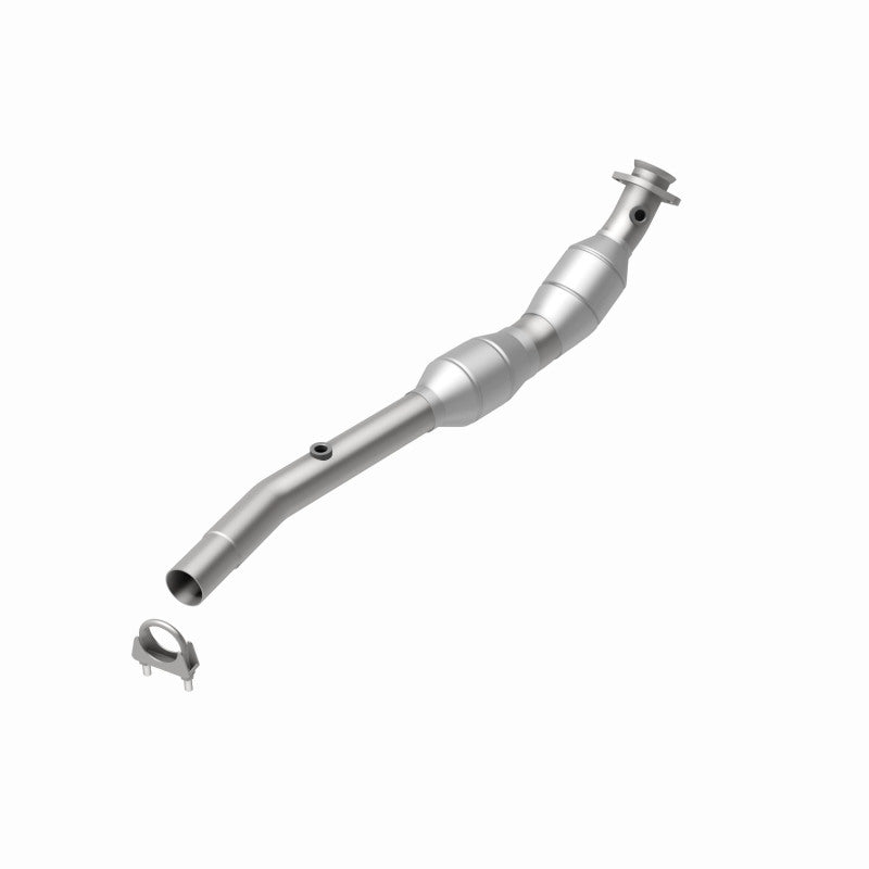 MagnaFlow 49724 oem grade direct-fit catalytic converter, rear view of the turntable spin