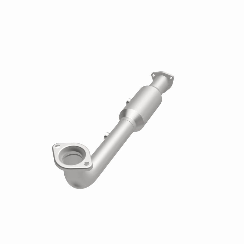 MagnaFlow 5561668 carb direct-fit catalytic converter, opposite front three-quarter view of the turntable spin