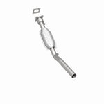MagnaFlow 23274 hm grade direct-fit catalytic converter, rear three-quarter view of the turntable spin