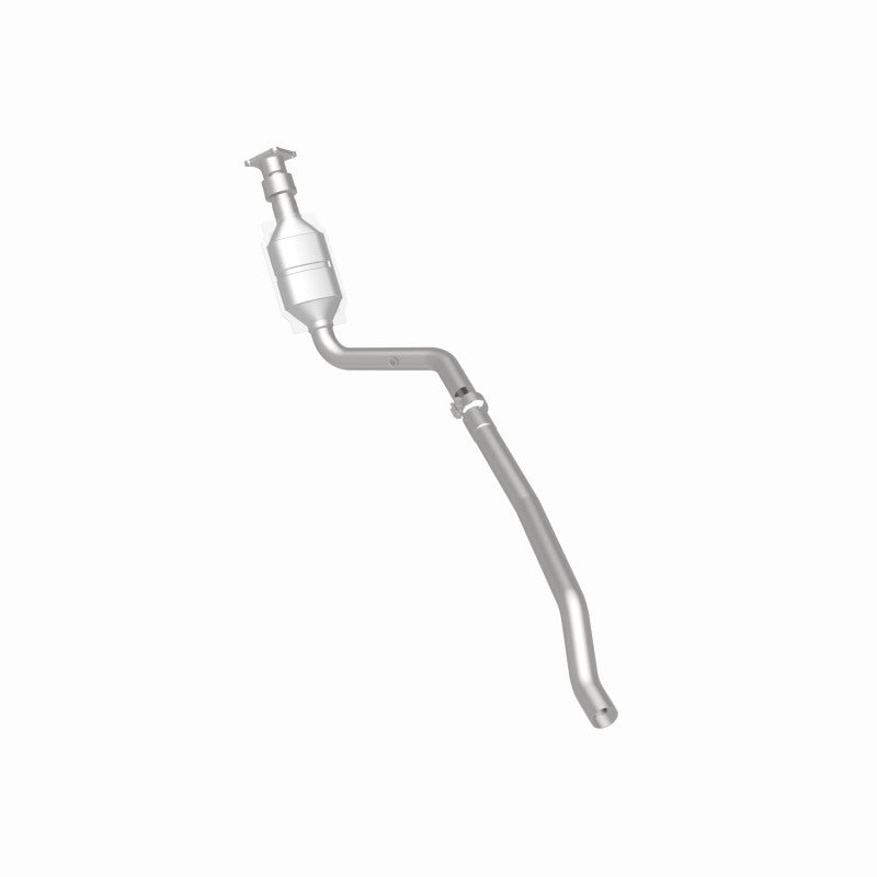 MagnaFlow 93278 hm grade direct-fit catalytic converter, rear three-quarter view of the turntable spin