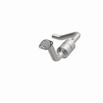MagnaFlow 93250 hm grade direct-fit catalytic converter, opposite front three-quarter view of the turntable spin