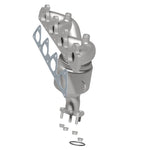 MagnaFlow 452029 carb manifold converter, rear three-quarter view of the turntable spin