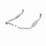 MagnaFlow 93690 hm grade direct-fit catalytic converter, rear view of the turntable spin