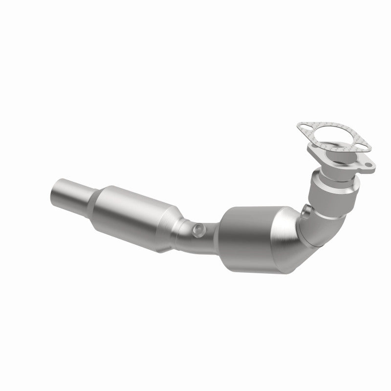 MagnaFlow 49938 oem grade direct-fit catalytic converter, opposite front three-quarter view of the turntable spin