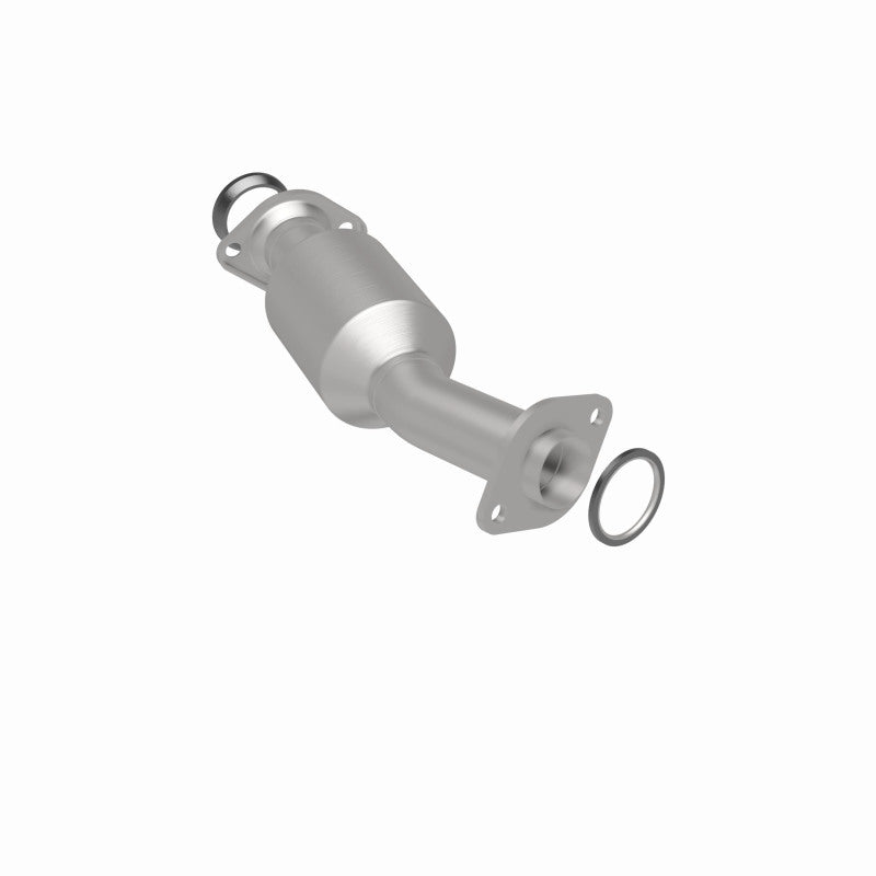 MagnaFlow 52557 oem grade direct-fit catalytic converter, rear three-quarter view of the turntable spin