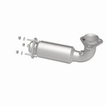 MagnaFlow 23409 hm grade direct-fit catalytic converter, opposite rear three-quarter view of the turntable spin