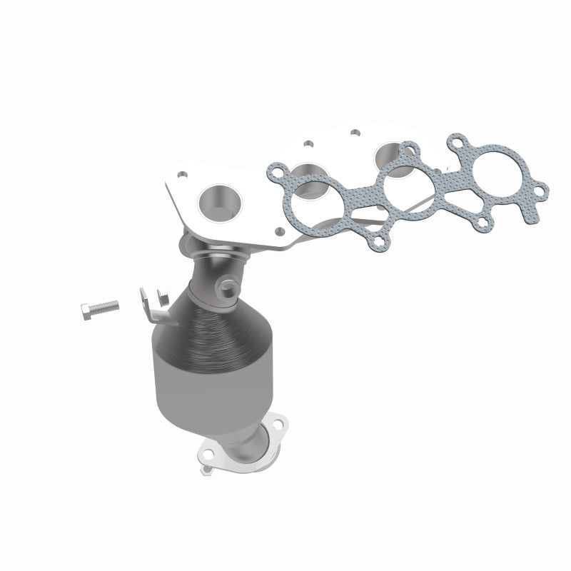 MagnaFlow 52548 oem grade manifold converter, opposite side view of the turntable spin