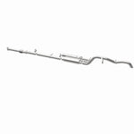 MagnaFlow 19648 overland series cat-back exhaust, opposite rear three-quarter view of the turntable spin