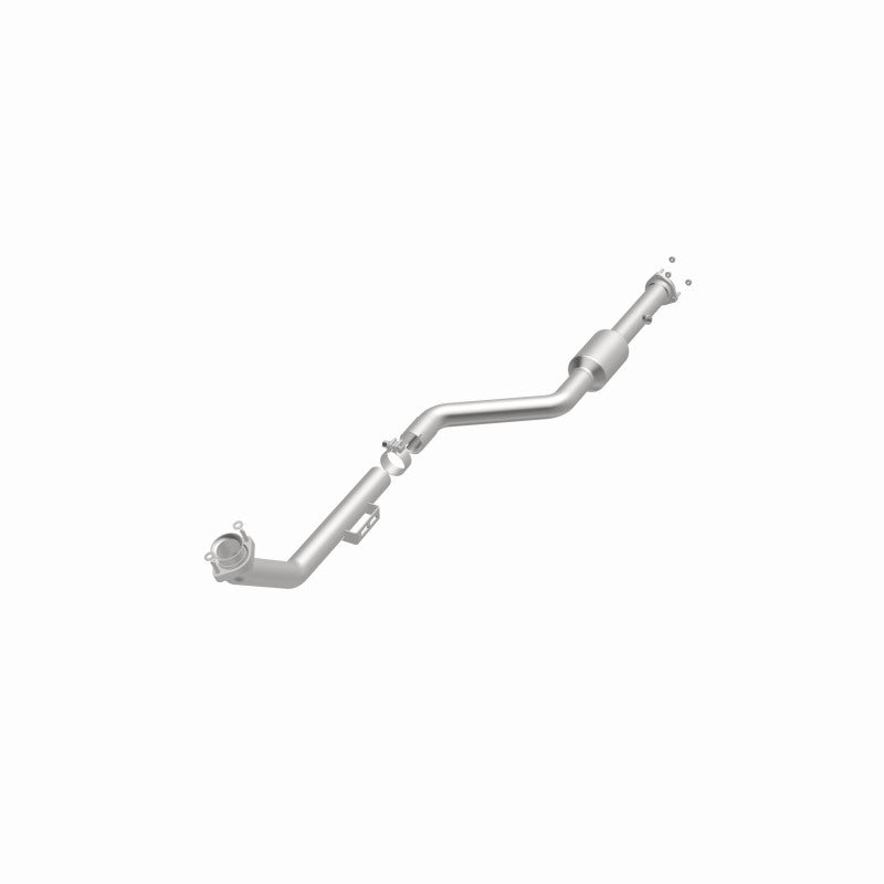 MagnaFlow 52722 oem grade direct-fit catalytic converter, opposite front three-quarter view of the turntable spin