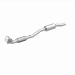 MagnaFlow 52475 oem grade direct-fit catalytic converter, front three-quarter view of the turntable spin