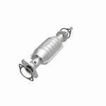 MagnaFlow 457032 carb direct-fit catalytic converter, opposite front three-quarter view of the turntable spin
