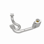 MagnaFlow 93248 hm grade direct-fit catalytic converter, rear three-quarter view of the turntable spin
