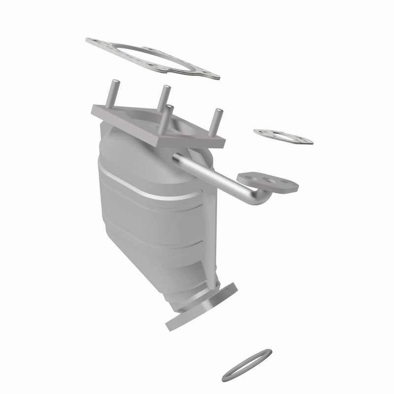 MagnaFlow 23649 epa direct-fit catalytic converter, rear view of the turntable spin