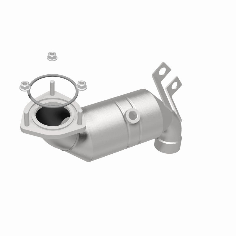 MagnaFlow 51430 oem grade direct-fit catalytic converter, rear three-quarter view of the turntable spin