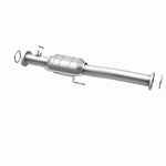 MagnaFlow 93379 hm grade direct-fit catalytic converter, opposite rear three-quarter view of the turntable spin