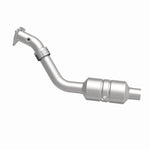 MagnaFlow 93290 hm grade direct-fit catalytic converter, side view of the turntable spin